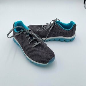 Avia‎ Memory Foam Full Lace Up Walking Tennis Shoes Sneakers Gray Blue Size 7